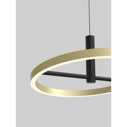 Wofi 6016-104L - dimeriuojamas LED pakabinamas šviestuvas ant laido BREST LED/19W/230V skersmuo 42 cm juoda/auksinė