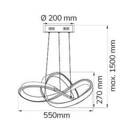 Wofi 6134.01.88.9000 - LED Reguliuojamas pakabinamas sietynas INDIGO LED/44W/230V