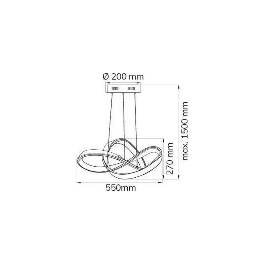 Wofi 6134.01.88.9000 - LED Reguliuojamas pakabinamas sietynas INDIGO LED/44W/230V