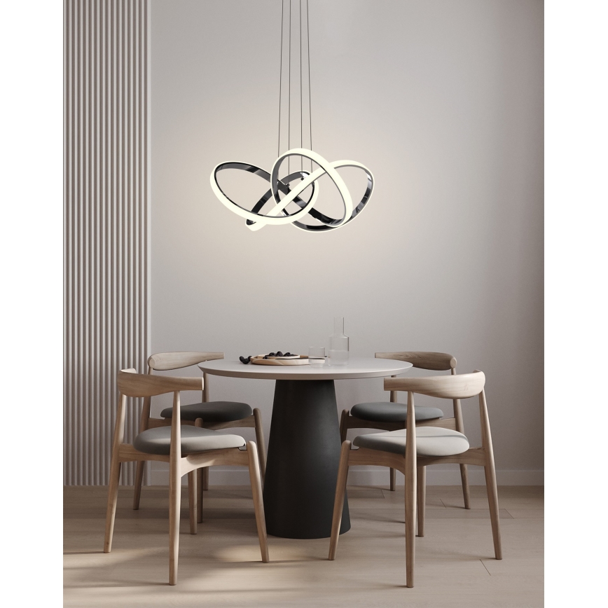 Wofi 6134-105L - LED Reguliuojamas pakabinamas sietynas INDIGO LED/50W/230V juoda/blizgus chromas