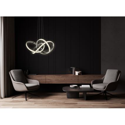Wofi 6134-105L - LED Reguliuojamas pakabinamas sietynas INDIGO LED/50W/230V juoda/blizgus chromas