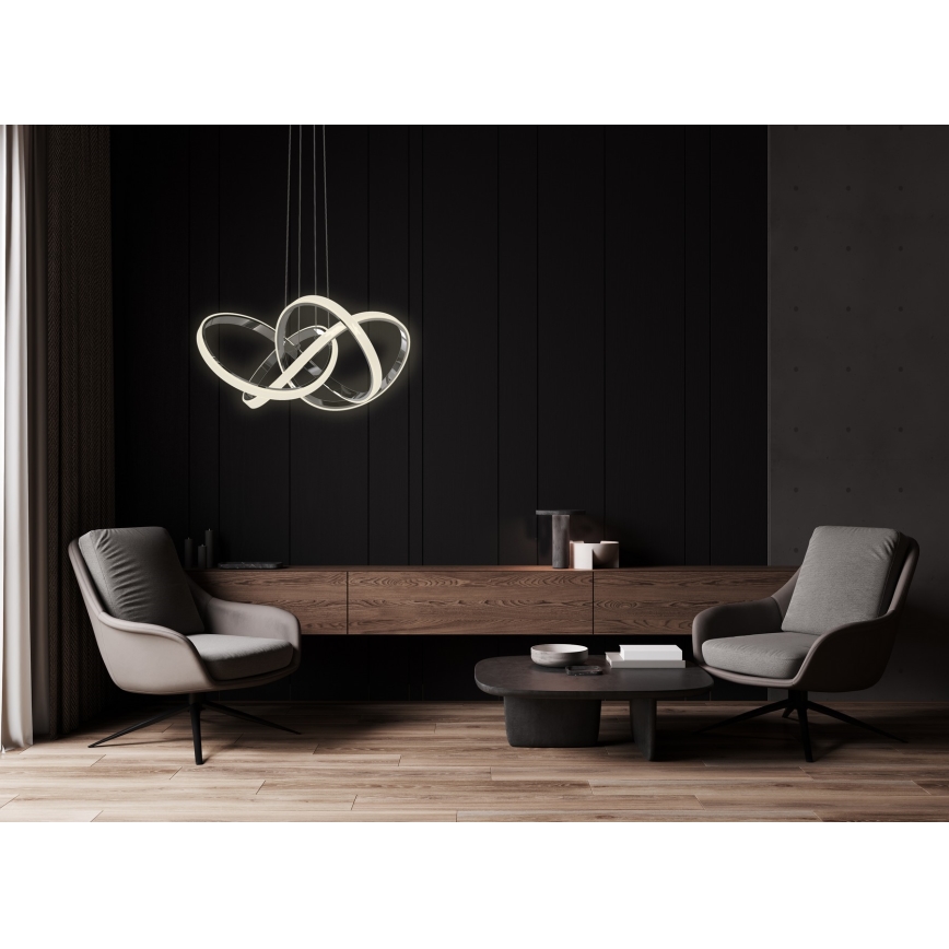 Wofi 6134-105L - LED Reguliuojamas pakabinamas sietynas INDIGO LED/50W/230V juoda/blizgus chromas