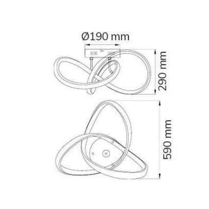 Wofi 70048G - LED Ant pagrindo montuojamas sietynas INDIGO LED/45W/230V