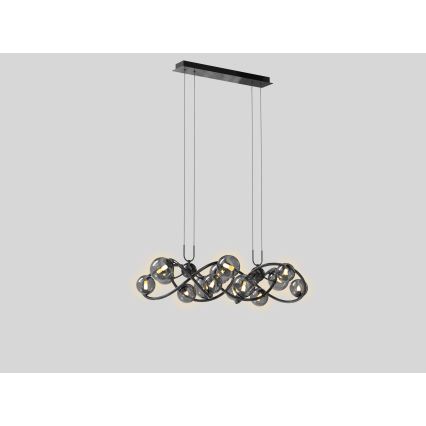 Wofi 7014-1405 - LED Pakabinamas sietynas NANCY 14xG9/3,5W/230V juoda/blizgus chromas