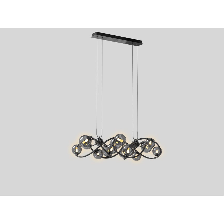 Wofi 7014-1405 - LED Pakabinamas sietynas NANCY 14xG9/3,5W/230V juoda/blizgus chromas