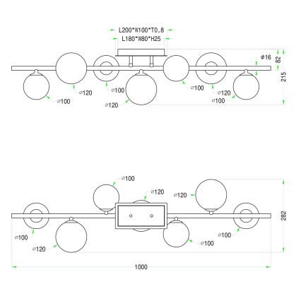 Wofi 7014-701W - LED Ant pagrindo montuojamas sietynas VILLA 7xG9/3W/230V auksas
