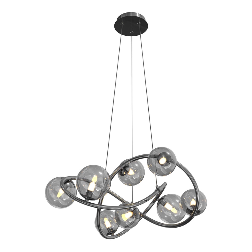 Wofi 7014-805 - LED Pakabinamas sietynas NANCY 8xG9/3,5W/230V juoda/blizgus chromas