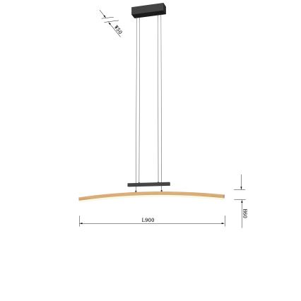 Wofi 7020-106 - LED Reguliuojamas pakabinamas sietynas BOLOGNA LED/27W/230V