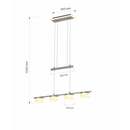 Wofi 7054-503 - LED Reguliuojamas pakabinamas sietynas JESSE LED/21W/230V matinis chromas