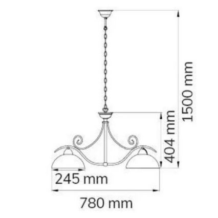 Wofi 7128.02.09.0000 - Sietynas ant grandinės LACCHINO 2xE27/60W/230V