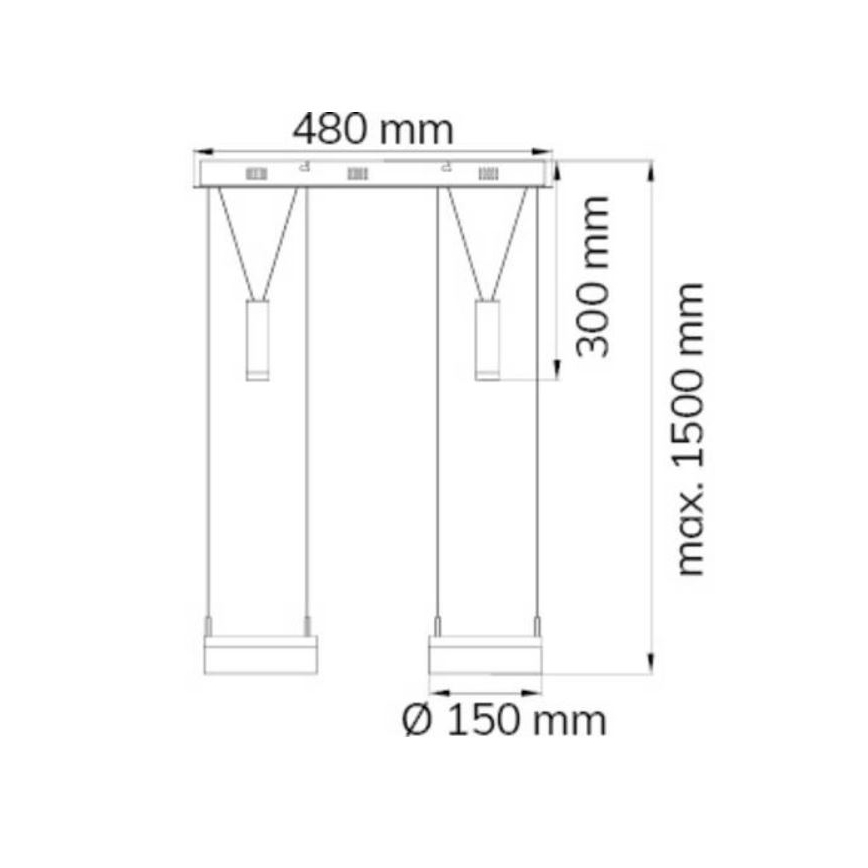 Wofi 7263.04.54.6000 - LED Reguliuojamas pakabinamas sietynas JETTE 2xLED/7,5W/230V + 2xLED/1W