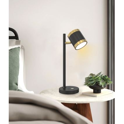 Wofi 8003-104S - LED pritemdomas stalinis šviestuvas TOULOUSE LED/10W/230V juoda/auksas