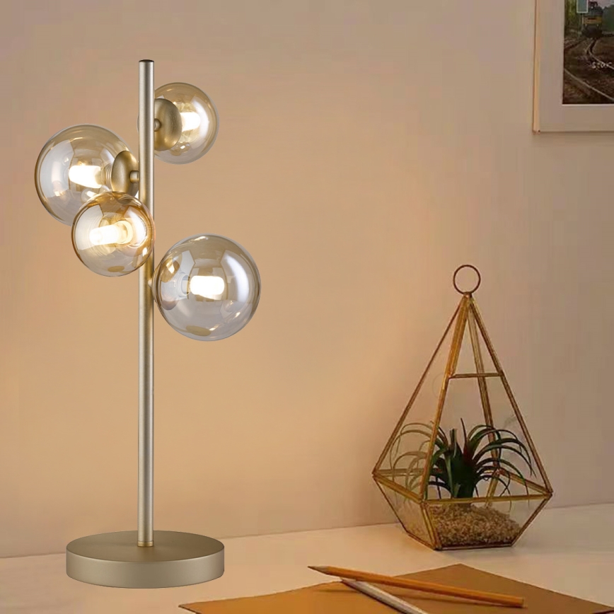 Wofi 8014.04.14.9000 - LED Stalinė lempa VILLA 4xG9/3W/230V auksinė