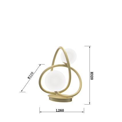 Wofi 8014-201 - LED stalinis šviestuvas NANCY 2xG9/3,5W/230V auksas/balta