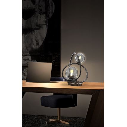 Wofi 8014-205 - LED stalinis šviestuvas NANCY 2xG9/3,5W/230V juoda/blizgus chromas