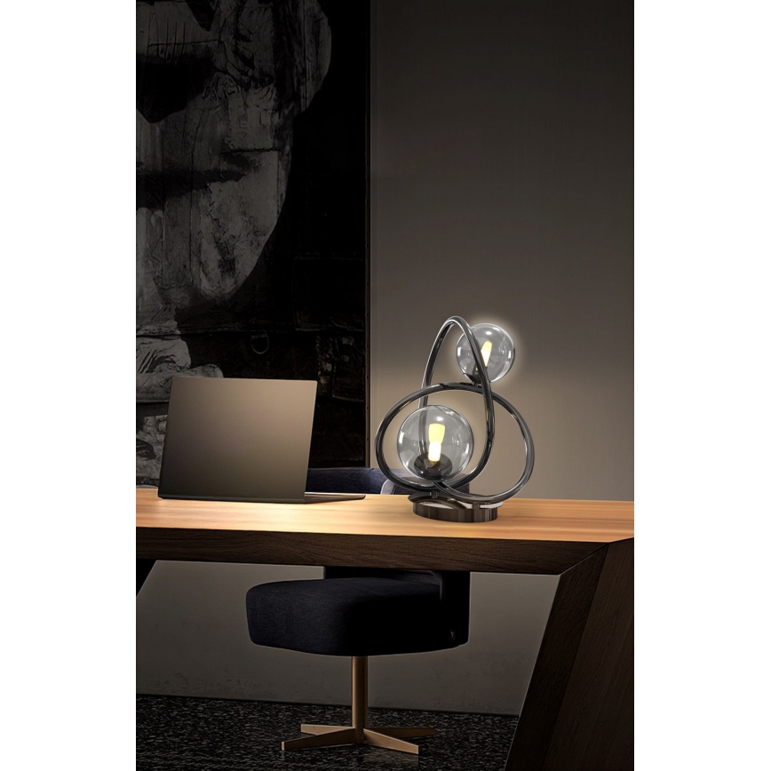 Wofi 8014-205 - LED stalinis šviestuvas NANCY 2xG9/3,5W/230V juoda/blizgus chromas