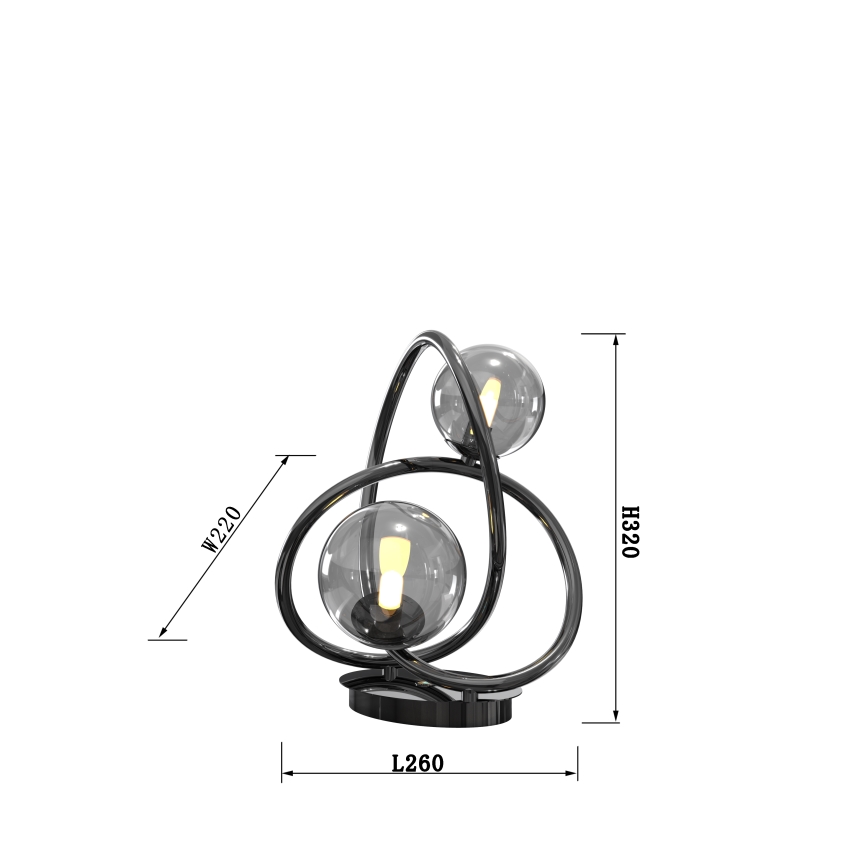 Wofi 8014-205 - LED stalinis šviestuvas NANCY 2xG9/3,5W/230V juoda/blizgus chromas