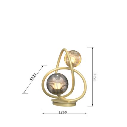 Wofi 8015-204 - LED stalinis šviestuvas METZ 2xG9/3,5W/230V auksas/pilka