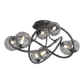 Wofi 9014-805 - LED Ant pagrindo montuojamas sietynas NANCY 8xG9/3,5W/230V juoda/blizgus chromas