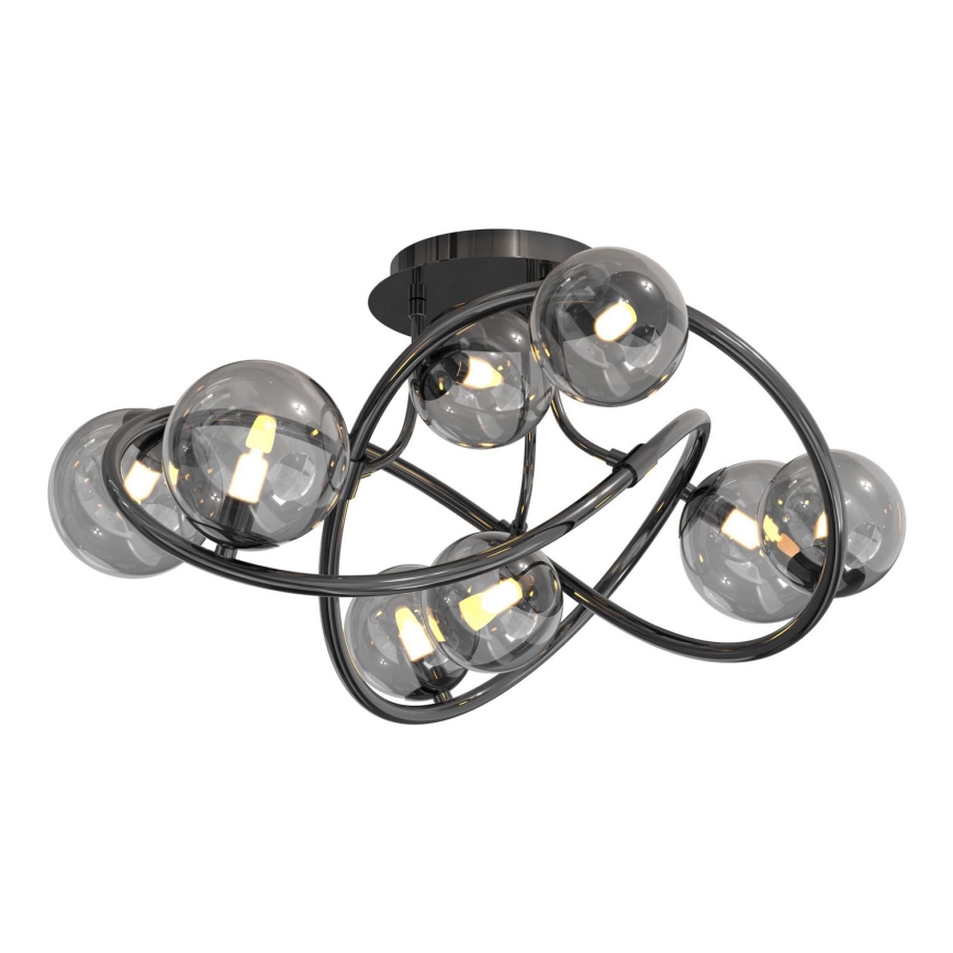 Wofi 9014-805 - LED Ant pagrindo montuojamas sietynas NANCY 8xG9/3,5W/230V juoda/blizgus chromas