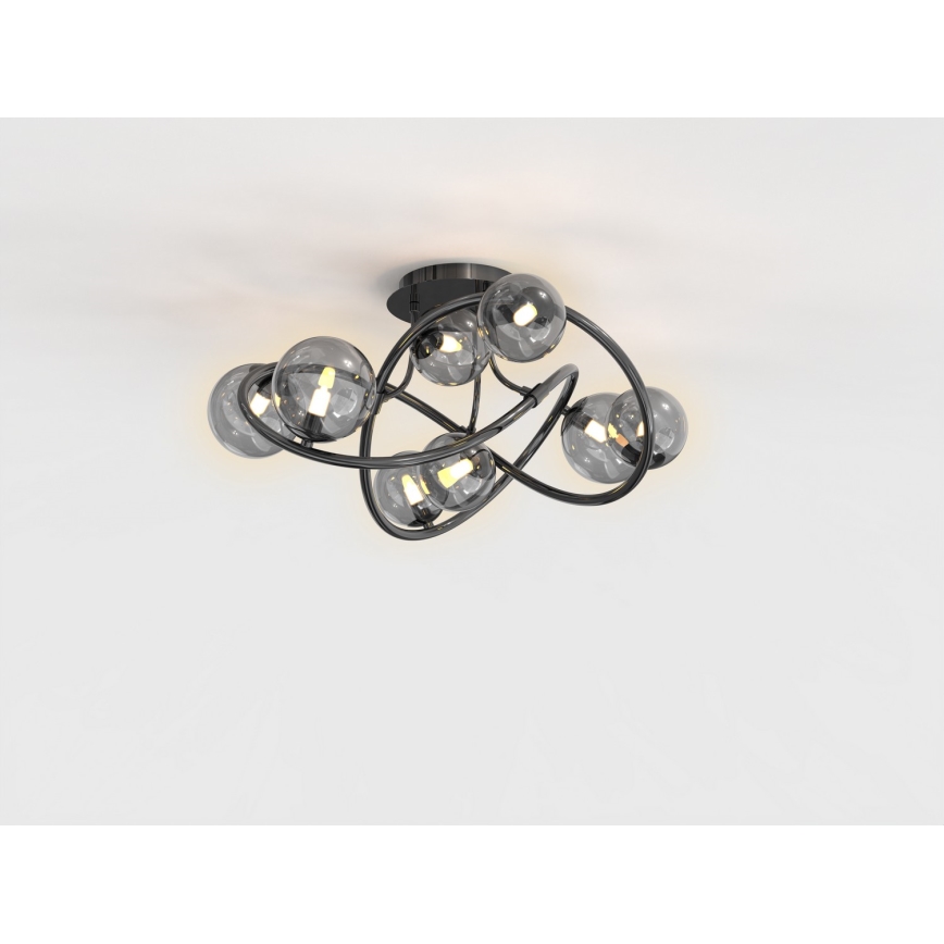 Wofi 9014-805 - LED Ant pagrindo montuojamas sietynas NANCY 8xG9/3,5W/230V juoda/blizgus chromas