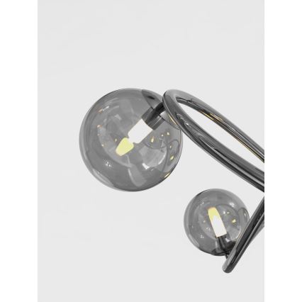 Wofi 9014-805 - LED Ant pagrindo montuojamas sietynas NANCY 8xG9/3,5W/230V juoda/blizgus chromas