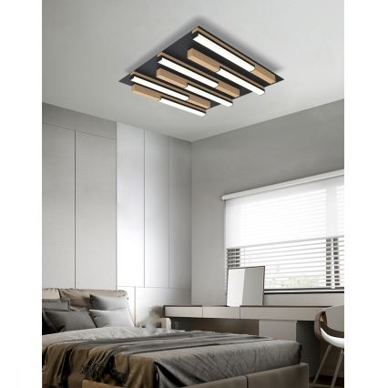Wofi 9031-606 - LED reguliuojamas lubų šviestuvas PALERMO LED/26W/230V kaučiukmedis