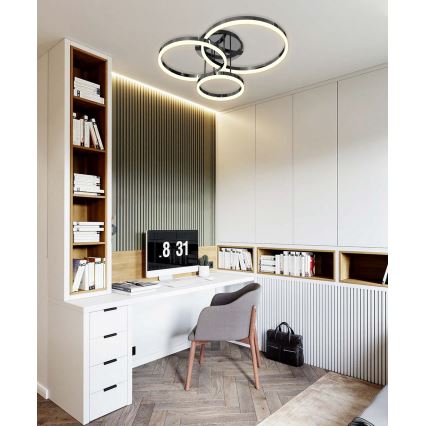 Wofi 9049-405 - LED Pritemdomas tvirtinamas sietynas PERPIGNAN LED/51W/230V juoda/blizgus chromas