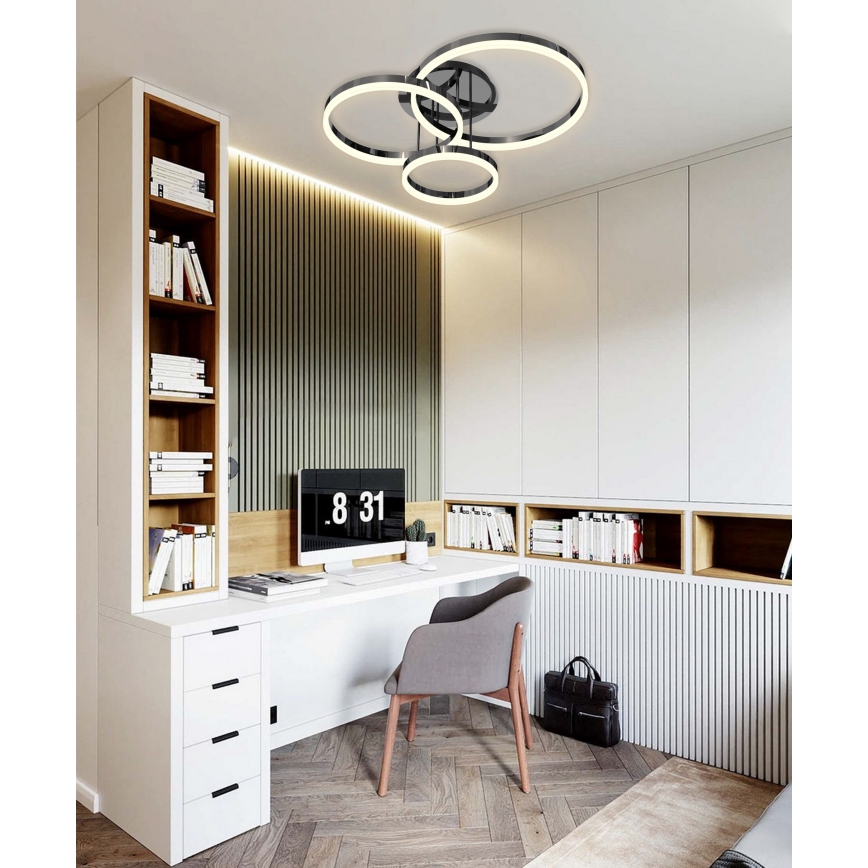 Wofi 9049-405 - LED Pritemdomas tvirtinamas sietynas PERPIGNAN LED/51W/230V juoda/blizgus chromas
