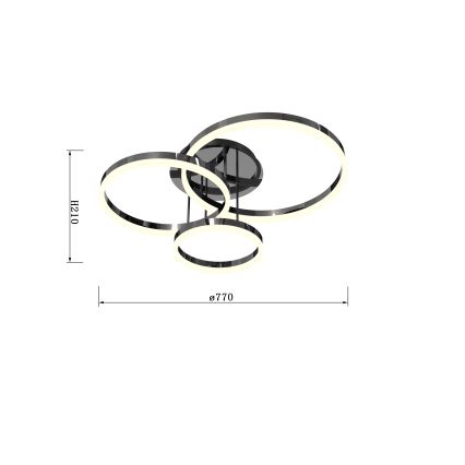 Wofi 9049-405 - LED Pritemdomas tvirtinamas sietynas PERPIGNAN LED/51W/230V juoda/blizgus chromas