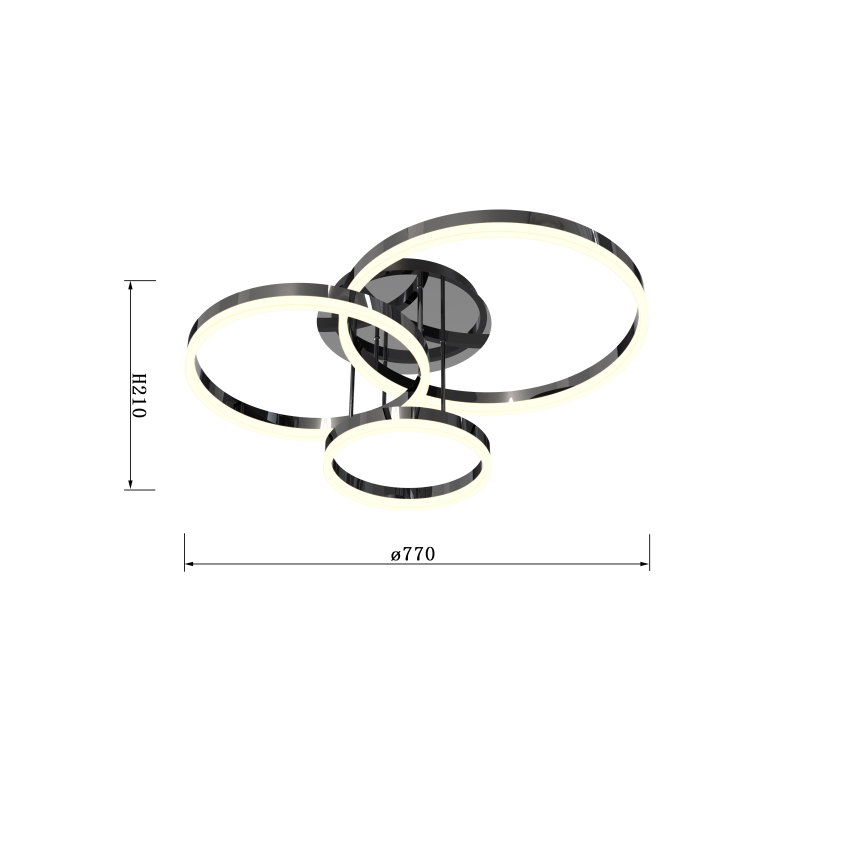 Wofi 9049-405 - LED Pritemdomas tvirtinamas sietynas PERPIGNAN LED/51W/230V juoda/blizgus chromas