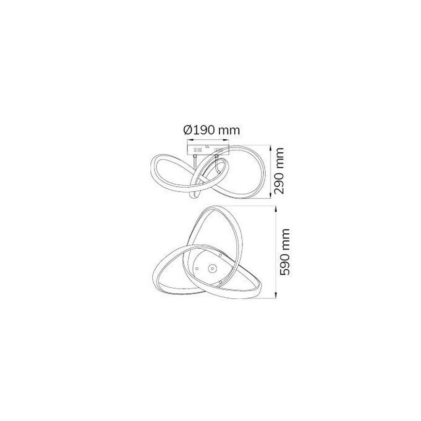 Wofi 9134.01.88.9000 - LED lubinis šviestuvas INDIGO LED/45W/230V