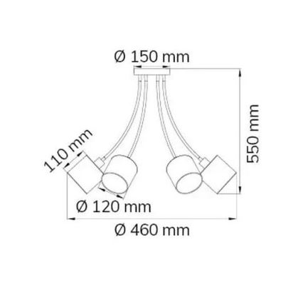 Wofi 9609.06.10.9000 - Sietynas ant stulpo CHARME 6xE14/40W/230V