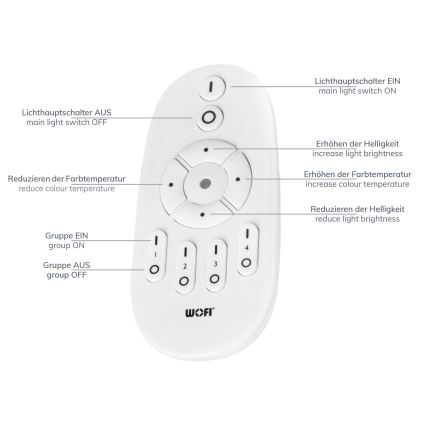 Wofi 9694.01.70.7120 - LED Pritemdomas lubinis šviestuvas MILO LED/52W/230V 2700-6000K + nuotolinio valdymo pultas