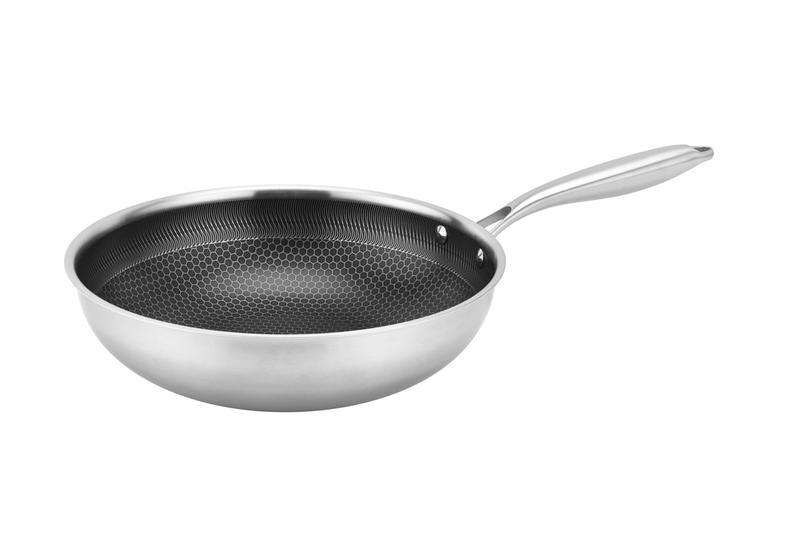 Wok keptuvė KITCHISIMO 28 cm, nerūdijančio plieno