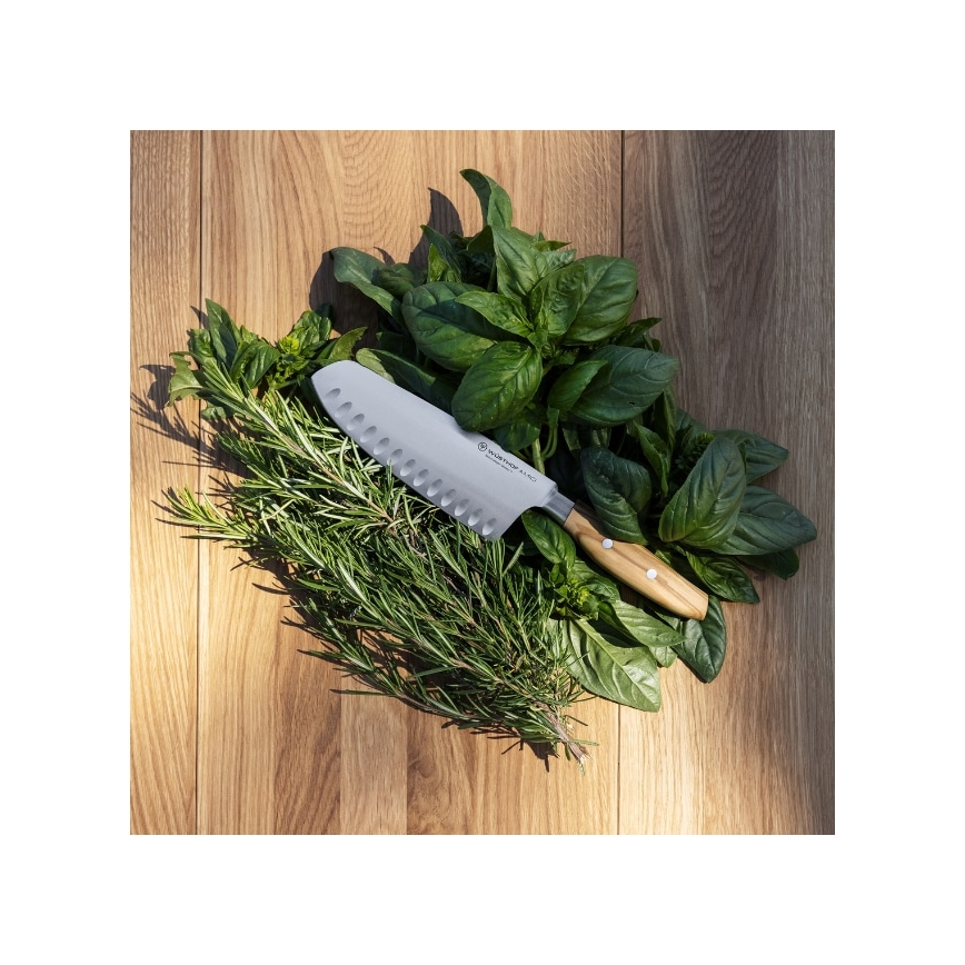 Wüsthof - Virtuvės peilis santoku AMICI 17 cm alyvmedžio