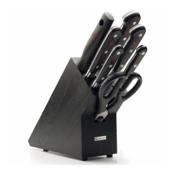 Wüsthof - Virtuvinių peilių komplektas stove CLASSIC 8 vnt. uosio/juoda