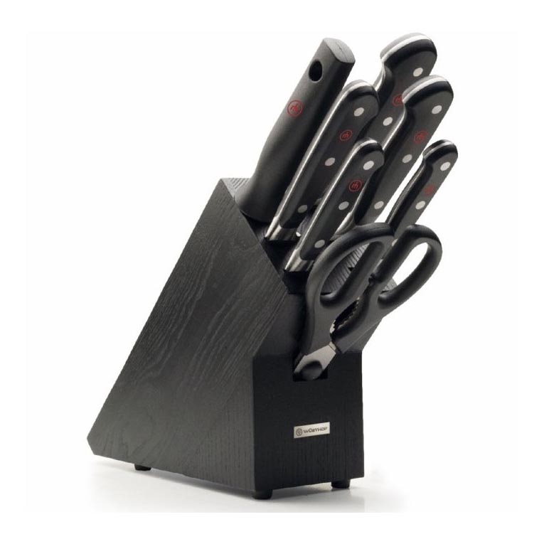 Wüsthof - Virtuvinių peilių komplektas stove CLASSIC 8 vnt. uosio/juoda