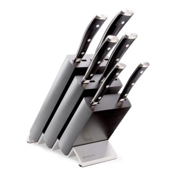 Wüsthof - Virtuvinių peilių komplektas stove CLASSIC IKON 7 vnt. uosio/juoda