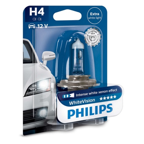 Xenon Automobilio lemputė Philips WHITE VISION 12342WHVB1 H4 P43t-38/55W/12V 4300K