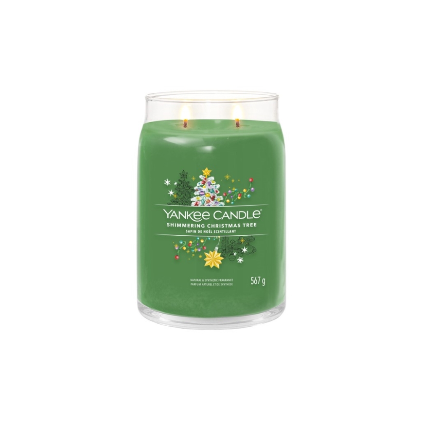 Yankee Candle - Didelė kvapni žvakė SHIMMERING CHRISTMAS TREE 567g 60-90 val.