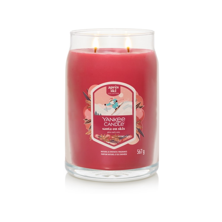 Yankee Candle - didelė kvapnioji žvakė SANTA ON SKIS 567g 60-90 val.