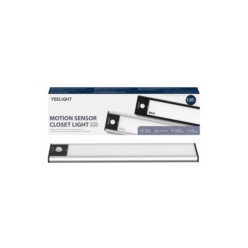 Yeelight - LED Pritemdomas įkraunamas baldų apšvietimas su jutikliu LED/1,8W/1100 mAh 2700K 20 cm sidabras