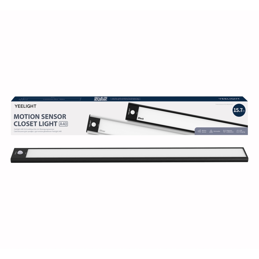 Yeelight - LED Pritemdomas įkraunamas baldų apšvietimas su jutikliu LED/2,3W/1500 mAh 4000K 40 cm juoda
