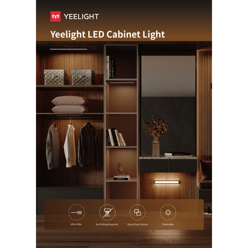 Yeelight - LED Pritemdomas įkraunamas baldų apšvietimas su jutikliu LED/2,4W/2200 mAh 4000K 60 cm juoda