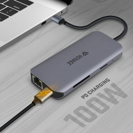 Yenkee – kelių prievadų adapteris 8in1 USB-C