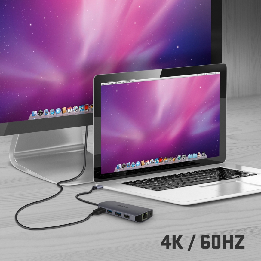 Yenkee – kelių prievadų adapteris 8in1 USB-C