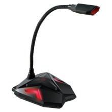 Yenkee - LED Žaidimų USB mikrofonas 5V juodas/raudonas