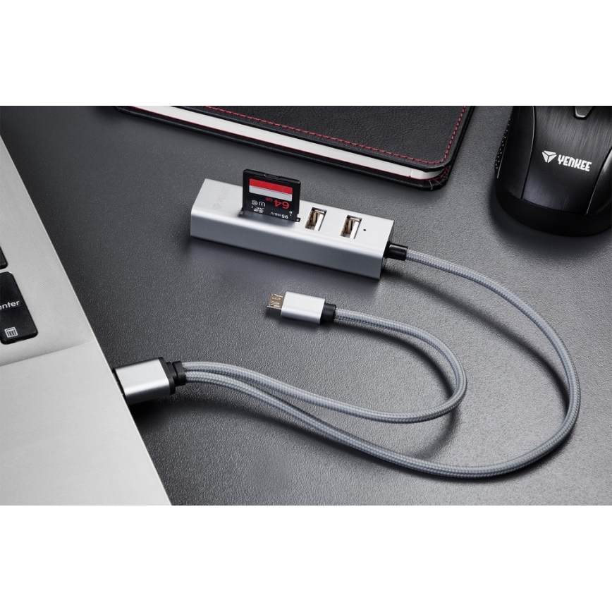Yenkee – USB Skirstytuvas 2.0 ir OTG bei kortelių skaitytuvas