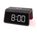 Žadintuvas su LCD ekranu ir belaidžiu įkrovikliu 15W/5V 1xCR2032 juodas